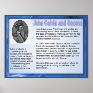 Póster Religion, History, Reformation John Calvin