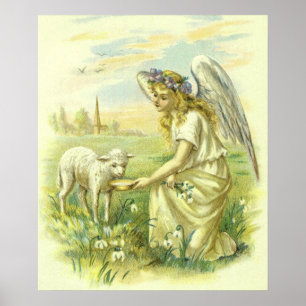 Póster Religión Vintage, Ángel Victoriano de Pascua con C