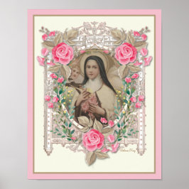 PÓSTER RELIGIOSO ST THERESE CARMELITE NUN CATÓLICO