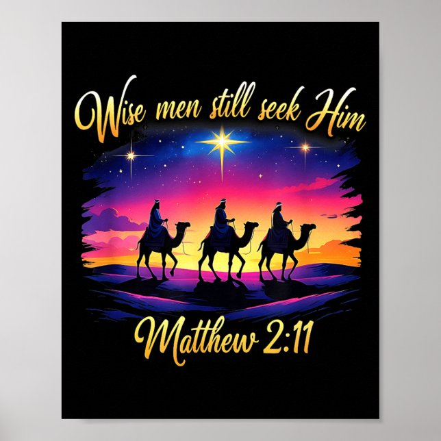 Póster Religious Christmas Wise Men Still Seek Him 3 King (Frente)