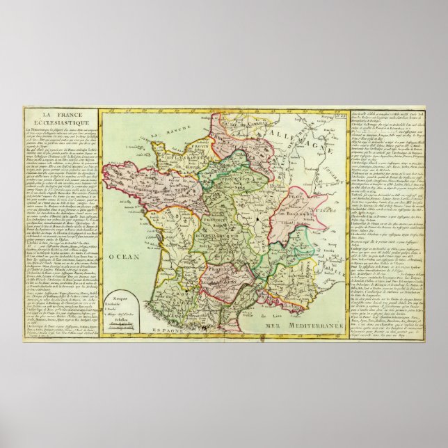 Póster Religious map of France (Frente)