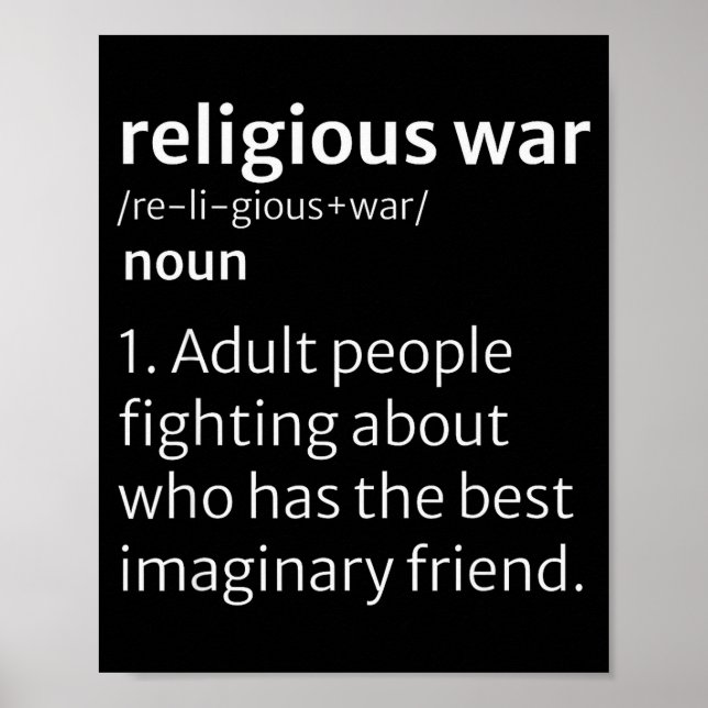 Póster Religious War Dictionary Sarcastic Definition Funn (Frente)