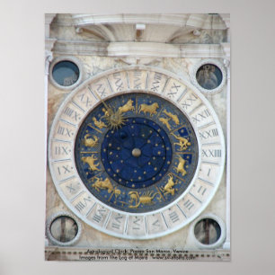 Póster Reloj astrológico, plaza San Marco, Venecia