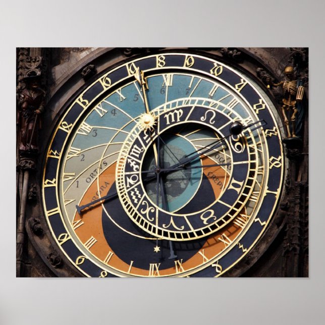 Póster Reloj Astronómico En Praque (Frente)