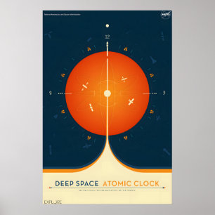 Póster Reloj Atómico de Espacio Profundo - Viaje al Estil