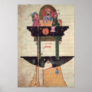 Póster Reloj de agua con las figuras automatizadas