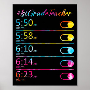 Póster Reloj de alarma de apreciación del profesor de pri