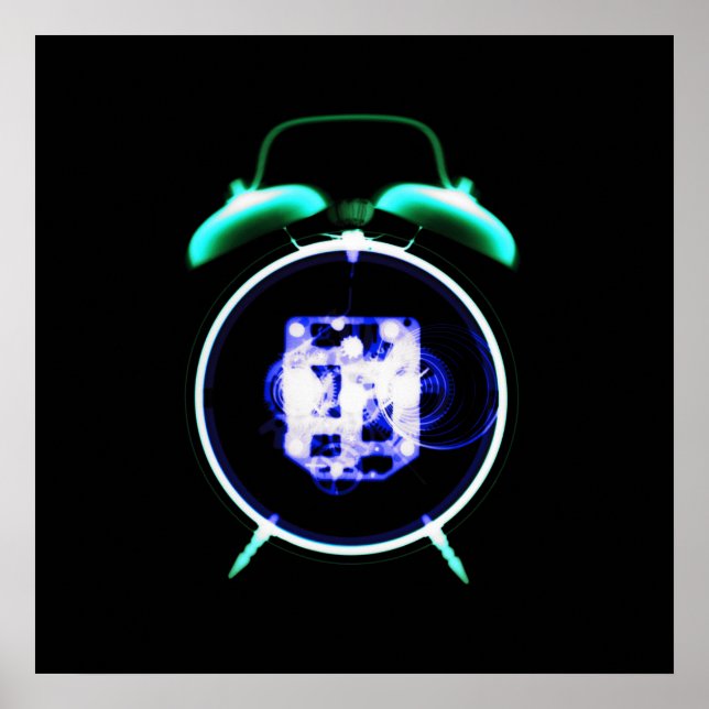 Póster Reloj de alarma de rayos X de moda antiguo - Origi (Frente)