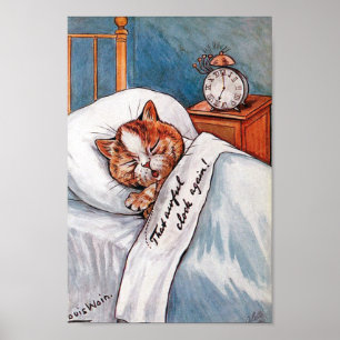 Póster Reloj de alarma ruidoso, Louis Wain