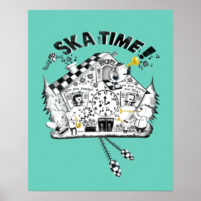 Póster Reloj de cucú de tiempo de Ska (Frente)