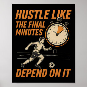 Póster Reloj de fanático de fútbol de los minutos finales