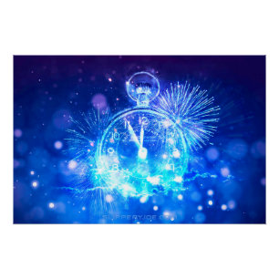 Póster Reloj de Nochevieja emoción eléctrica de SlipperyJ