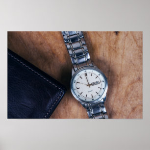Póster reloj de pulsera con monedero