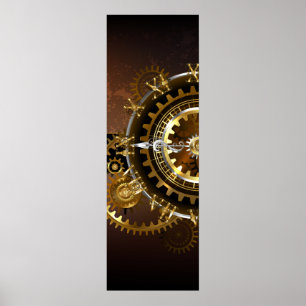 Póster Reloj de vapor con engranajes antiguos