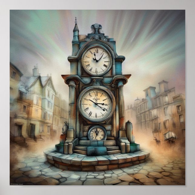 Póster Reloj de vintage (Frente)