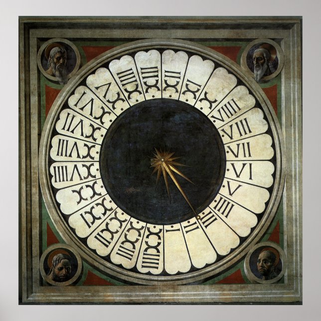Póster Reloj en el Duomo por Paolo Uccello (Frente)