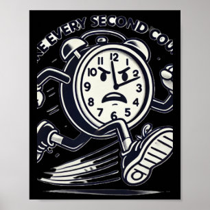 Póster Reloj en marcha, haz que cada segundo cuente Pegat