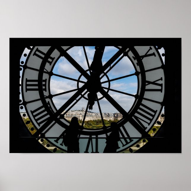 Póster Reloj gigante de vidrio en el Museo de Orsay - Par (Frente)