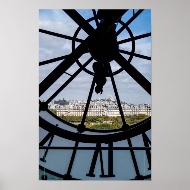 Póster Reloj gigante de vidrio en el Museo de Orsay - Par (Frente)