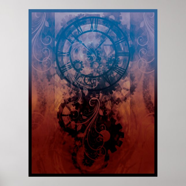 Póster Reloj Steampunk (Frente)