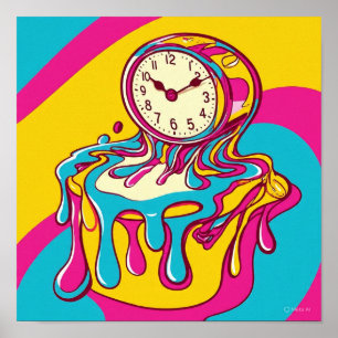 Póster Reloj surrealista de fusión