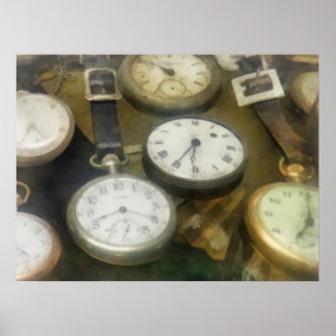 Póster Relojes de bolsillo del vintage