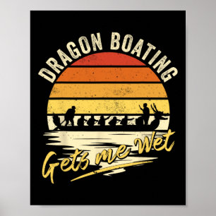Póster Remar en Dragón Me Moja - Divertido Remo de Dragón