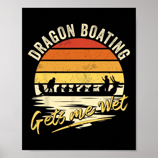 Póster Remar en Dragón Me Moja - Divertido Remo de Dragón (Frente)