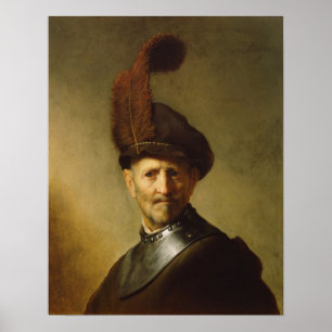 Póster Rembrandt - Anciano con traje militar