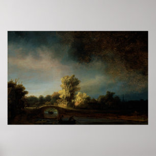 Póster Rembrandt Art Painting Landscape
