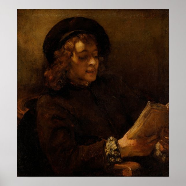 Póster Rembrandt - Artist's Son Titus Reading (Frente)