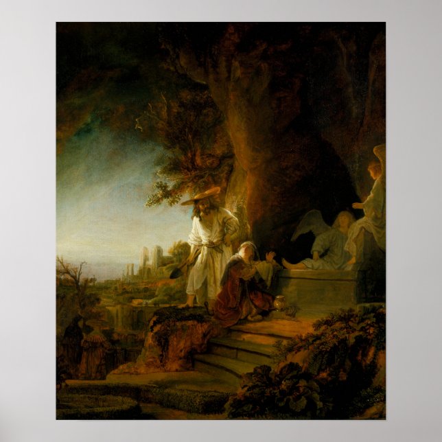 Póster Rembrandt - Christ and St Mary Magdalene At Tomb (Frente)