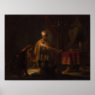 Póster Rembrandt - Daniel y Ciro ante el ídolo Bel