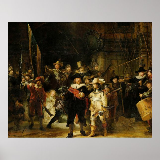 Póster Rembrandt - El reloj nocturno (Frente)