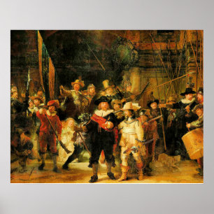 Póster Rembrandt - El reloj nocturno 3