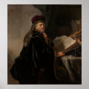 Póster Rembrandt - Erudito en su estudio