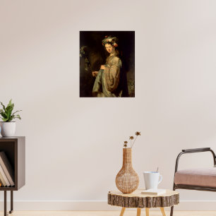 Póster Rembrandt - Flora, popular pintura barroca,