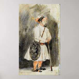 Póster Rembrandt - Guerrero Indio Con Un Escudo 1654