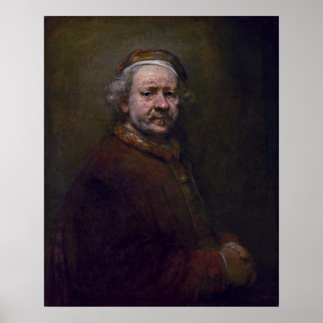 Póster Rembrandt Harmenszoon van Rijn - Autoretrato (Frente)