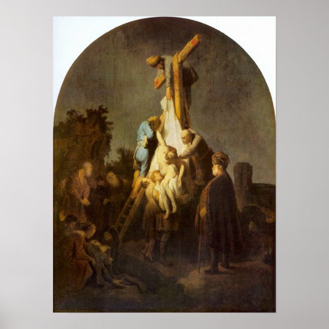 Póster Rembrandt Harmenszoon van Rijn - Crucifixión (Frente)