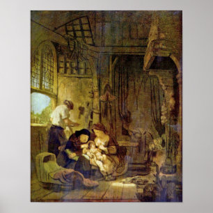 Póster Rembrandt Harmenszoon van Rijn - familia santa