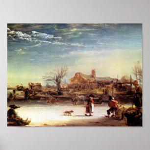Póster Rembrandt Harmenszoon van Rijn - paisaje del