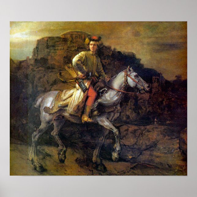 Póster Rembrandt Harmenszoon van Rijn - The Polish Rider (Frente)