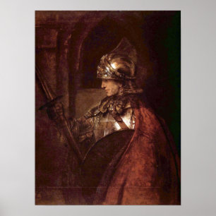 Póster Rembrandt - hombre con los brazos (Alexander el