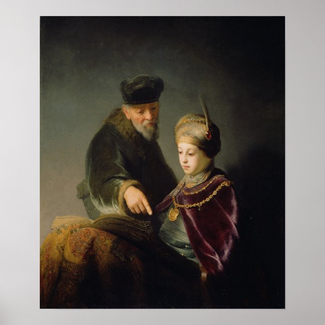 Póster Rembrandt - Joven erudito y su tutor (Frente)