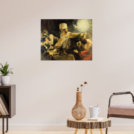 Póster Rembrandt - La fiesta de Belshazzar,