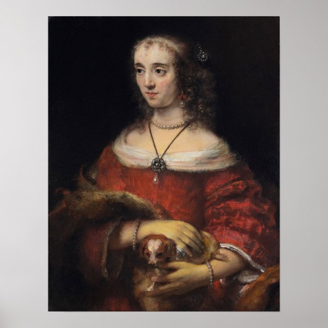 Póster Rembrandt - Lady With Lapdog (Frente)