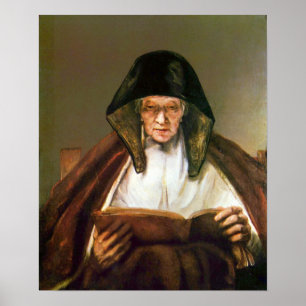 Póster Rembrandt - Lectura de anciana