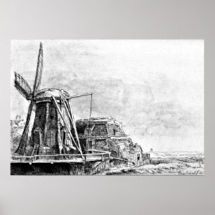 Póster Rembrandt Mill Etching