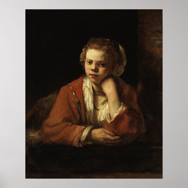 Póster Rembrandt - Muchacha de cocina (Frente)